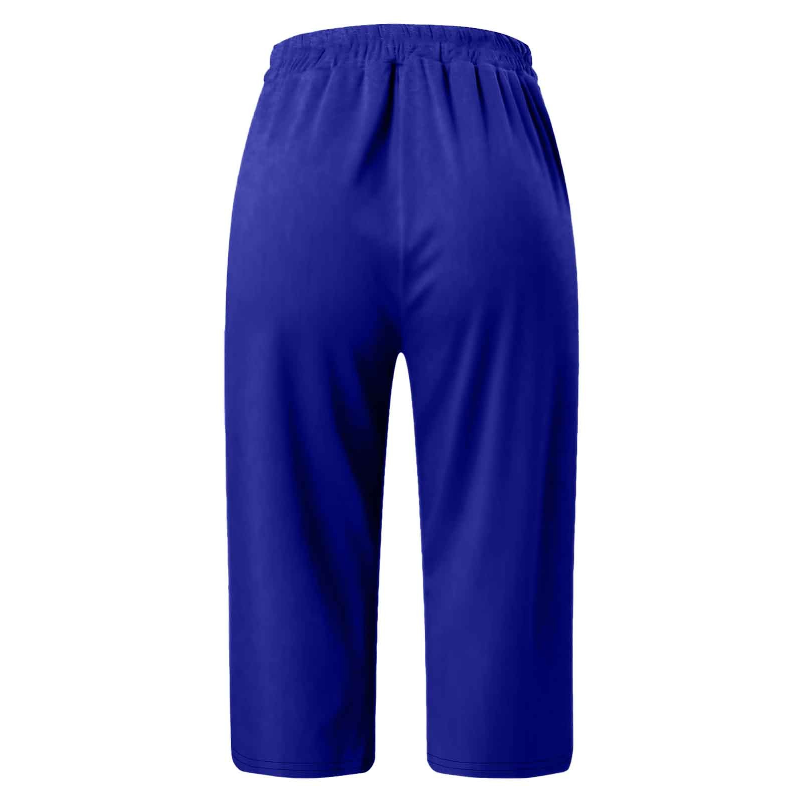 thumbnail image 5 of Pantalones capri de color liso y cintura media para niñas: pantalones informales elásticos y estilizantes, 5 of 5